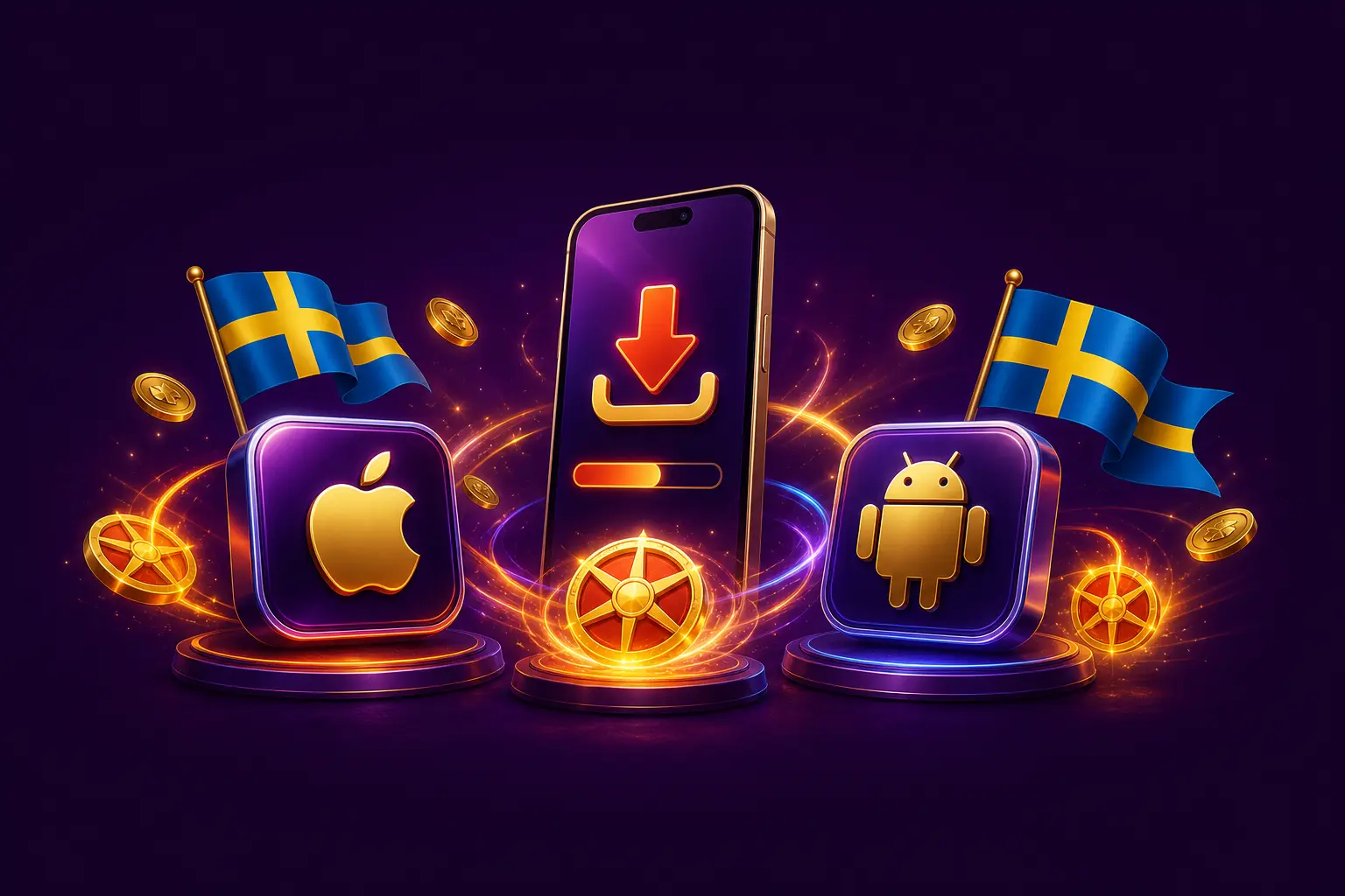 Installation av HitnSpin-appen på iOS och Android för svenska spelare