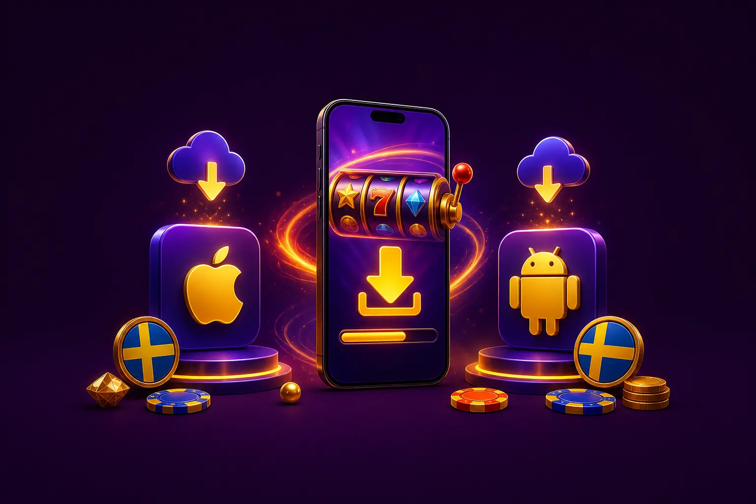 Installation av HitnSpin mobilapp på iOS och Android för svenska spelare